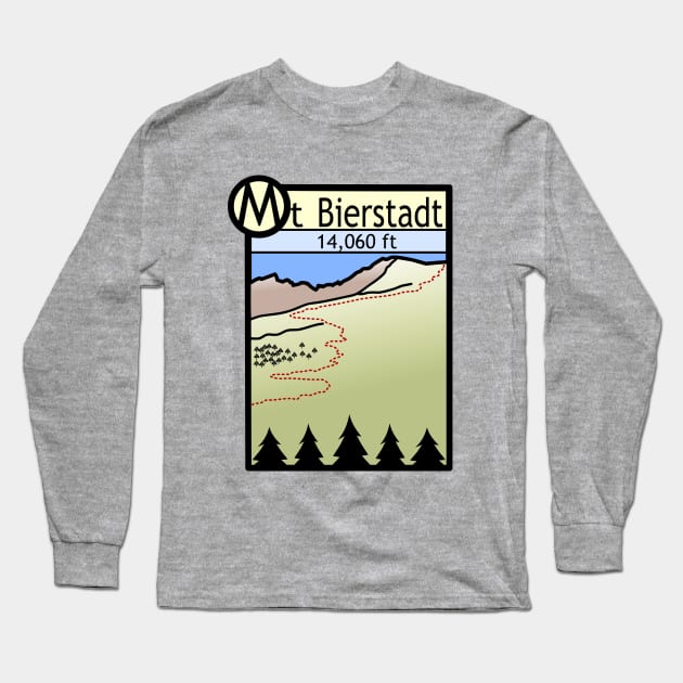 Mt Bierstadt Hiking Route Long Sleeve T-Shirt by TripleTreeAdv